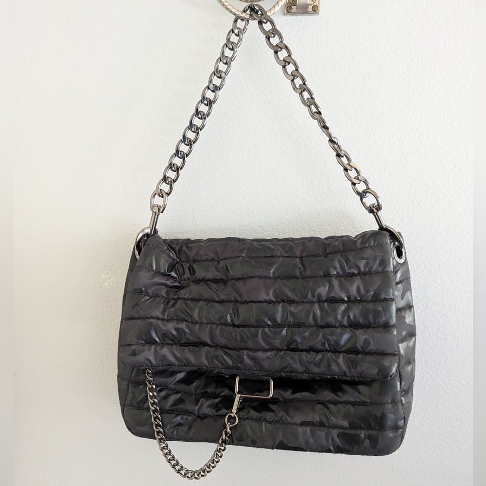 Katrina Szish x Think Royln Nylon Crossbody - The Odeon Shiny Black Camo Bag